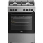 Aragaz Beko FBSE62120XD, Mixt, 4 arzatoare, Aprindere electrica, Gatire asistata cu ventilatie, Grill, 60 cm, Inox